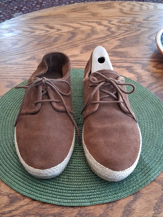 Men\'s Ralph Lauren Polo Brown Suede Two Eye Jute Lace Up Loafers Size 11 main image 4